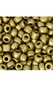 Glasperlen rocailles 6/0 Metallic antique gold